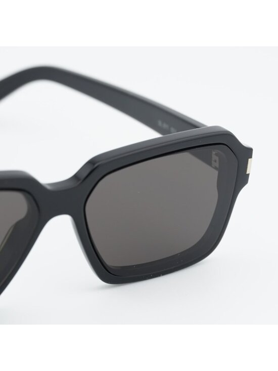 Saint Laurent SL611 001 Sunglasses Black Rectangle Frame, Grey Lenses main image 4